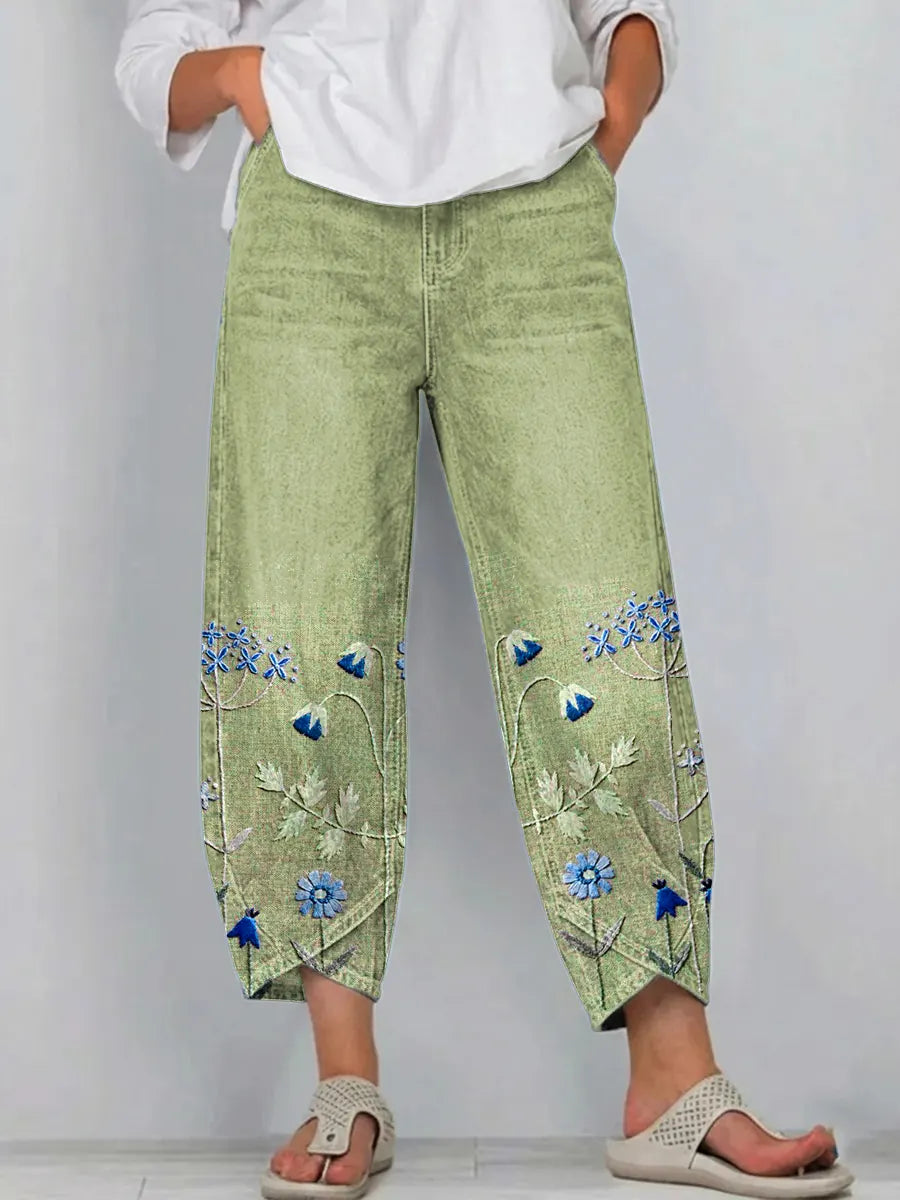 Margot | Pantalon brodé casual chic