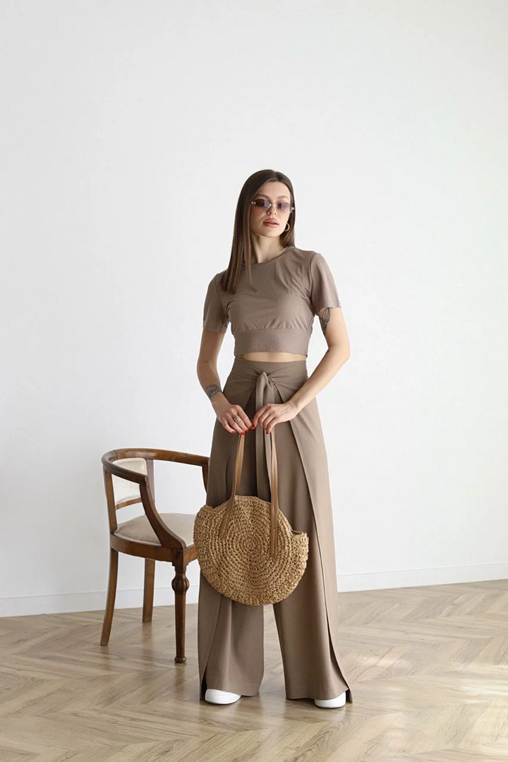 Nila | Pantalon portefeuille taille haute