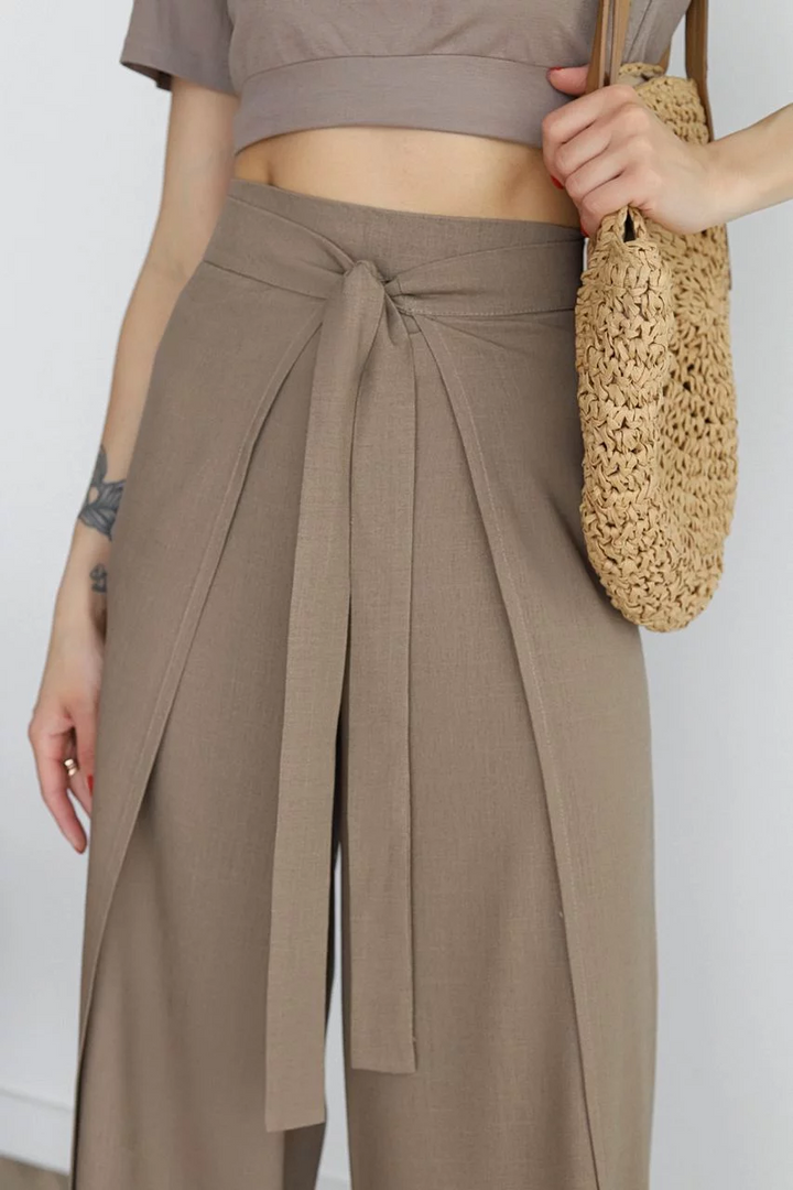 Nila | Pantalon portefeuille taille haute
