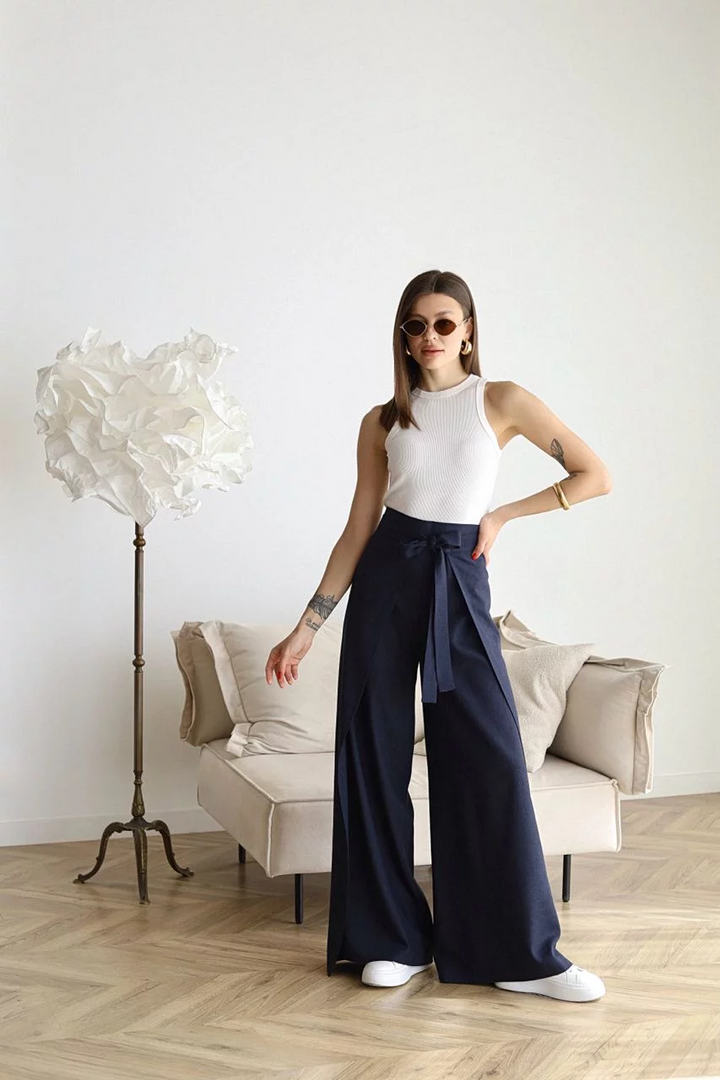Nila | Pantalon portefeuille taille haute