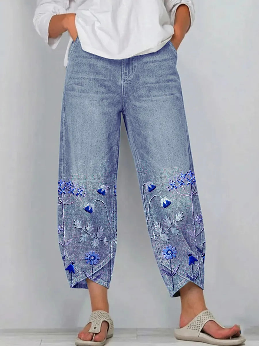 Margot | Pantalon brodé casual chic