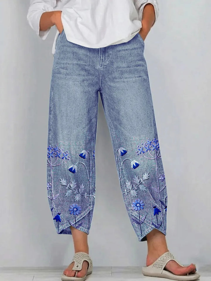 Margot | Pantalon brodé casual chic
