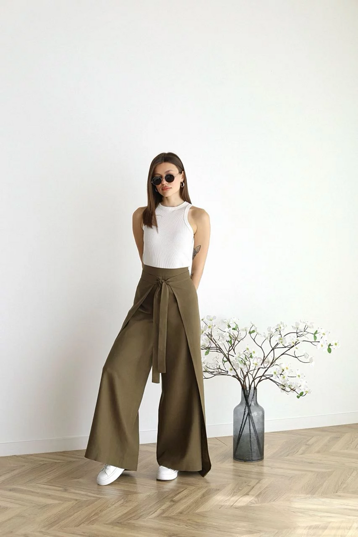 Nila | Pantalon portefeuille taille haute