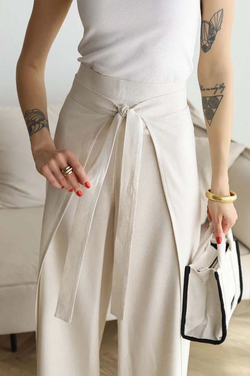 Nila | Pantalon portefeuille taille haute