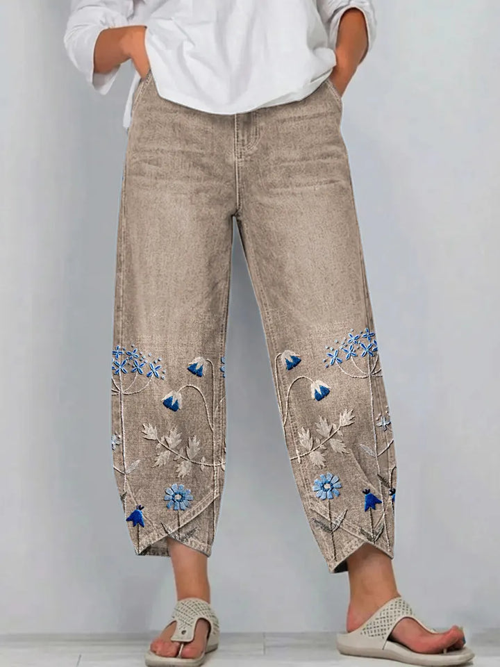 Margot | Pantalon brodé casual chic