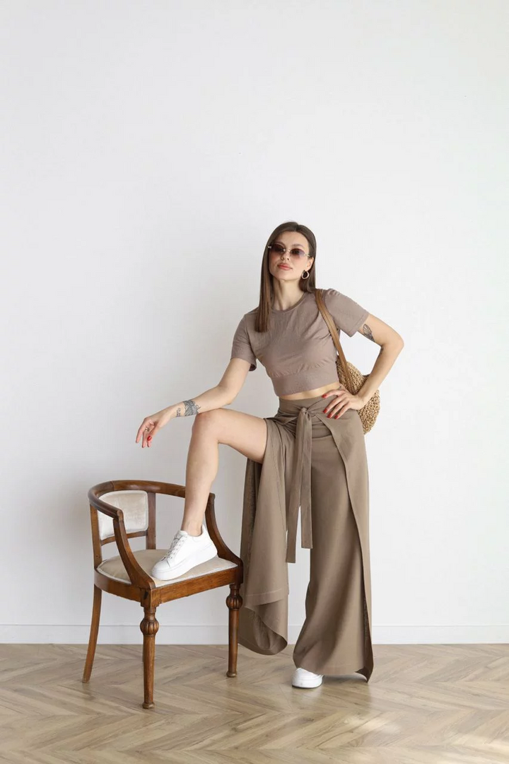 Nila | Pantalon portefeuille taille haute