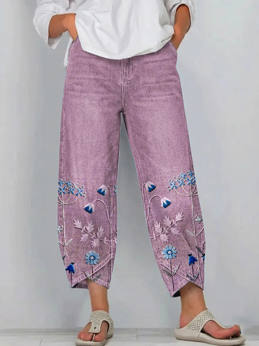 Margot | Pantalon brodé casual chic