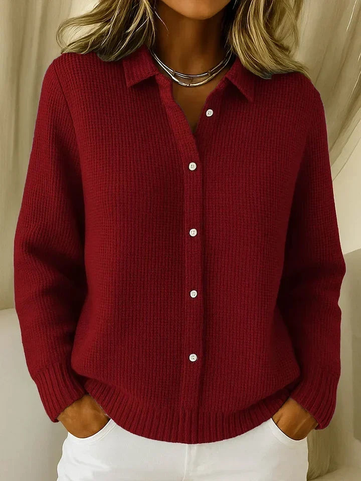 Désirée | Chemise en Maille Douce à Col Raffiné