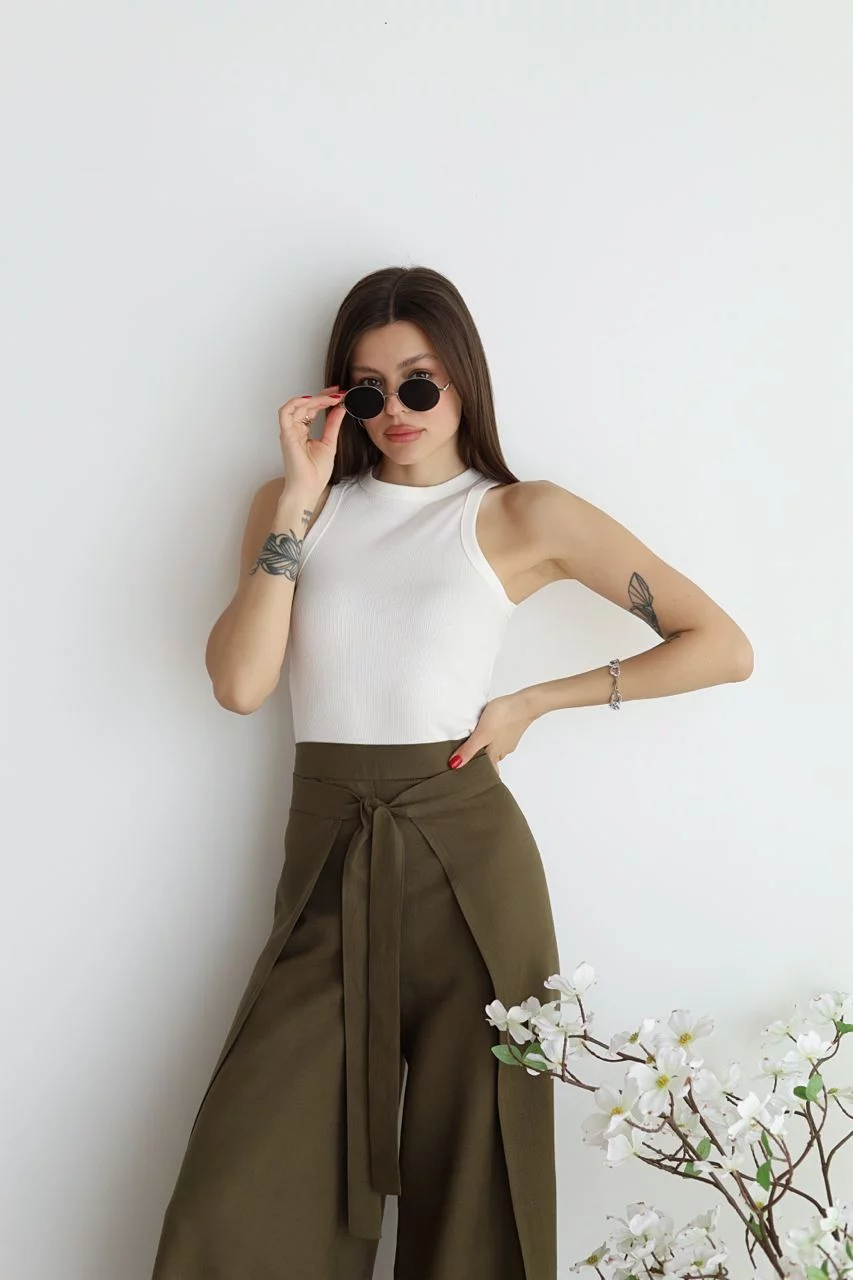 Nila | Pantalon portefeuille taille haute