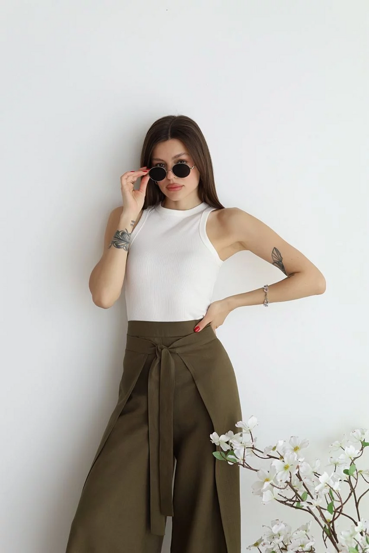 Nila | Pantalon portefeuille taille haute