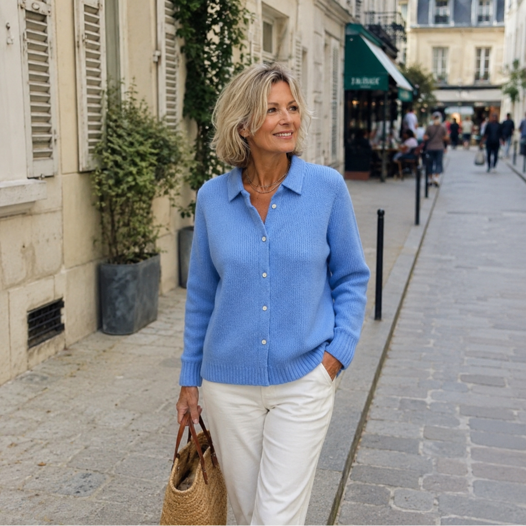 Désirée | Chemise en Maille Douce à Col Raffiné