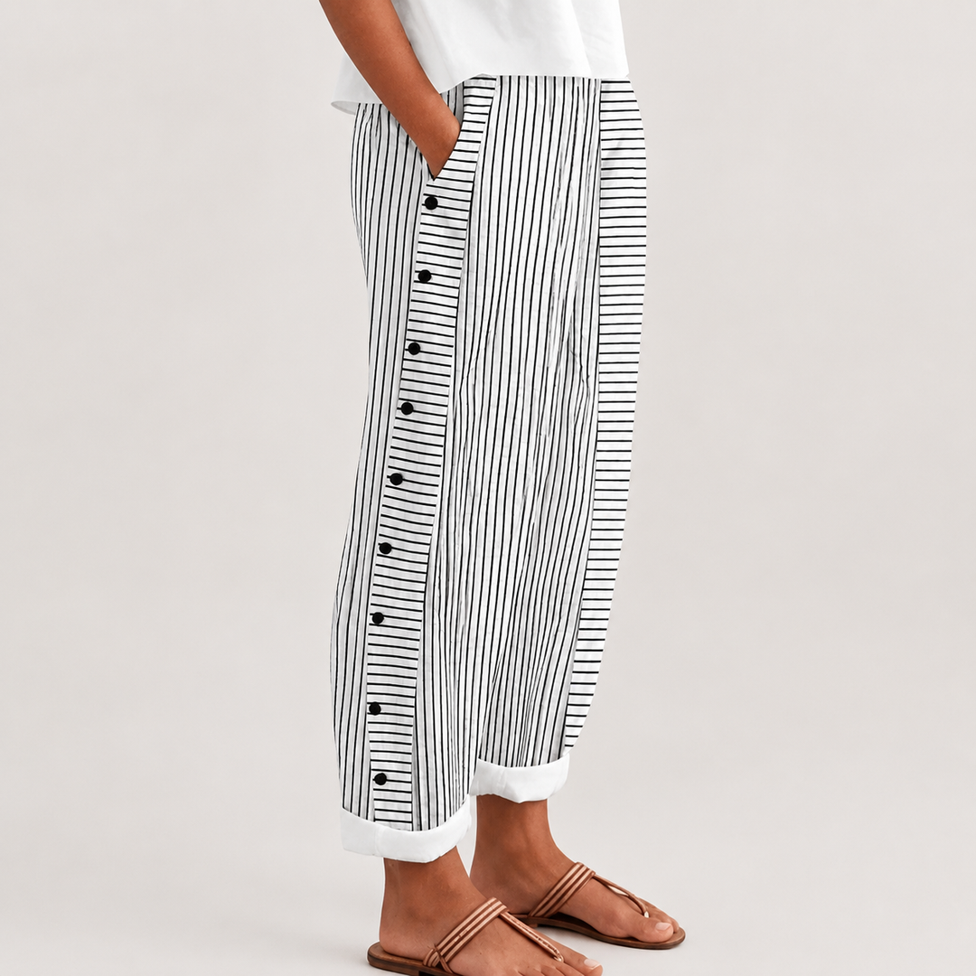 Barbar | Pantalon Rayé à Boutons