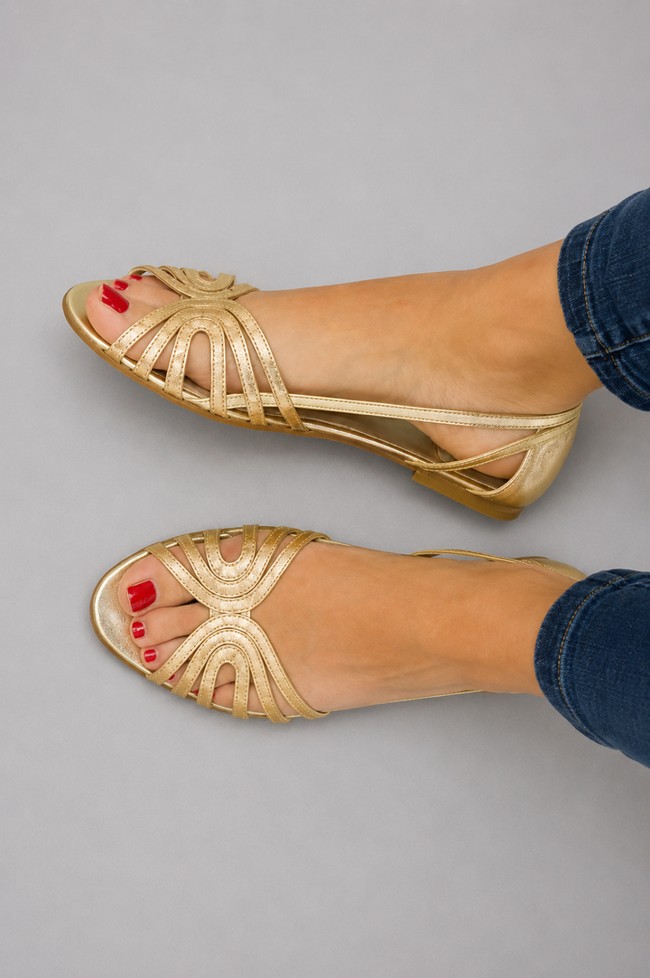 Sandales Élégantes en Or Elena™ | Éclat d'Été