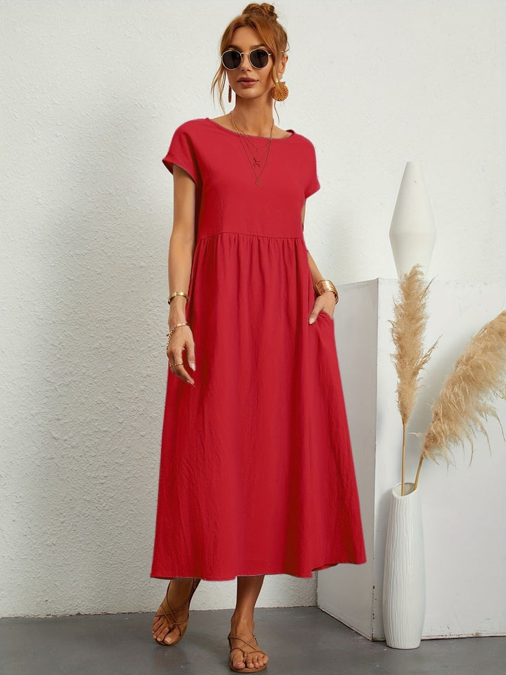 Clara | Robe Midi Fluide à Poches