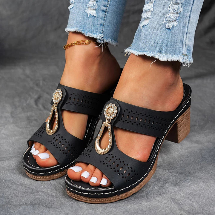 Sandales Orthopédiques Élégantes Abby en Cuir Luxe