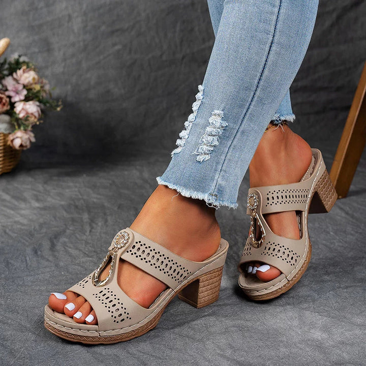Sandales Orthopédiques Élégantes Abby en Cuir Luxe