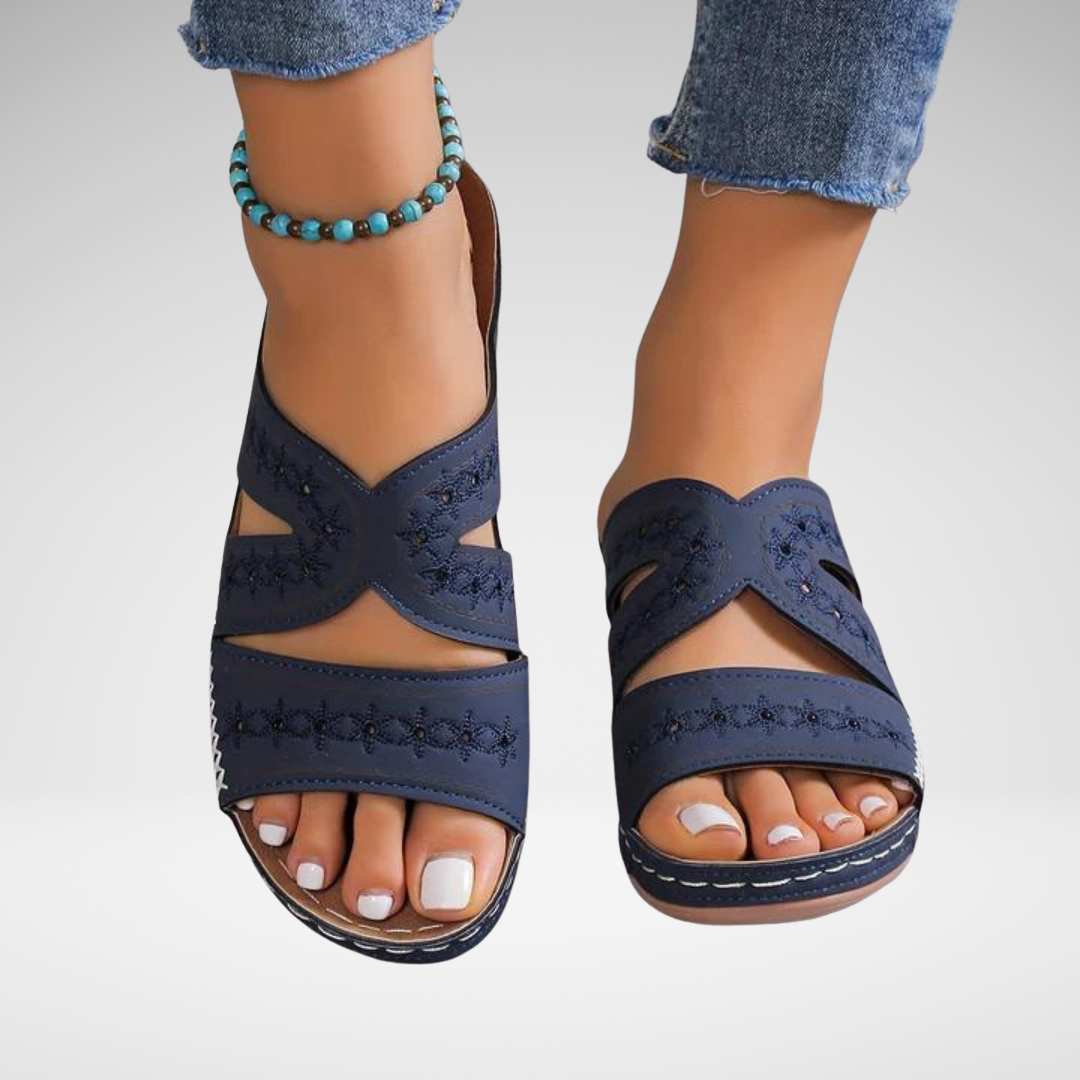 Sandales Orthopédiques Élégantes Emma en Cuir Luxe