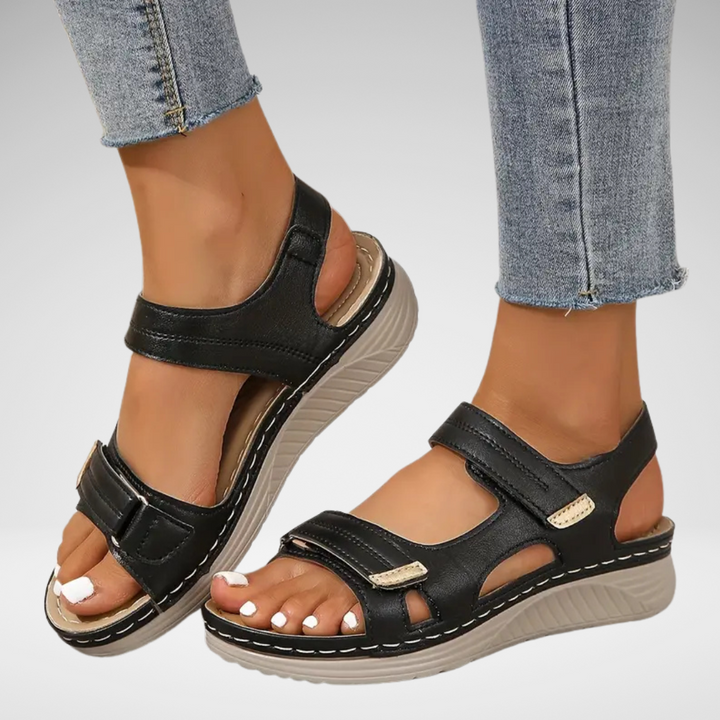 Sandales Orthopédiques Élégantes en Cuir - Maison Claire et Sylvie