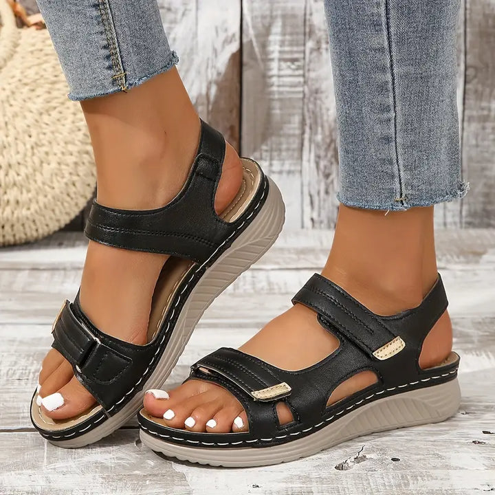 Sandales Orthopédiques Élégantes en Cuir - Maison Claire et Sylvie