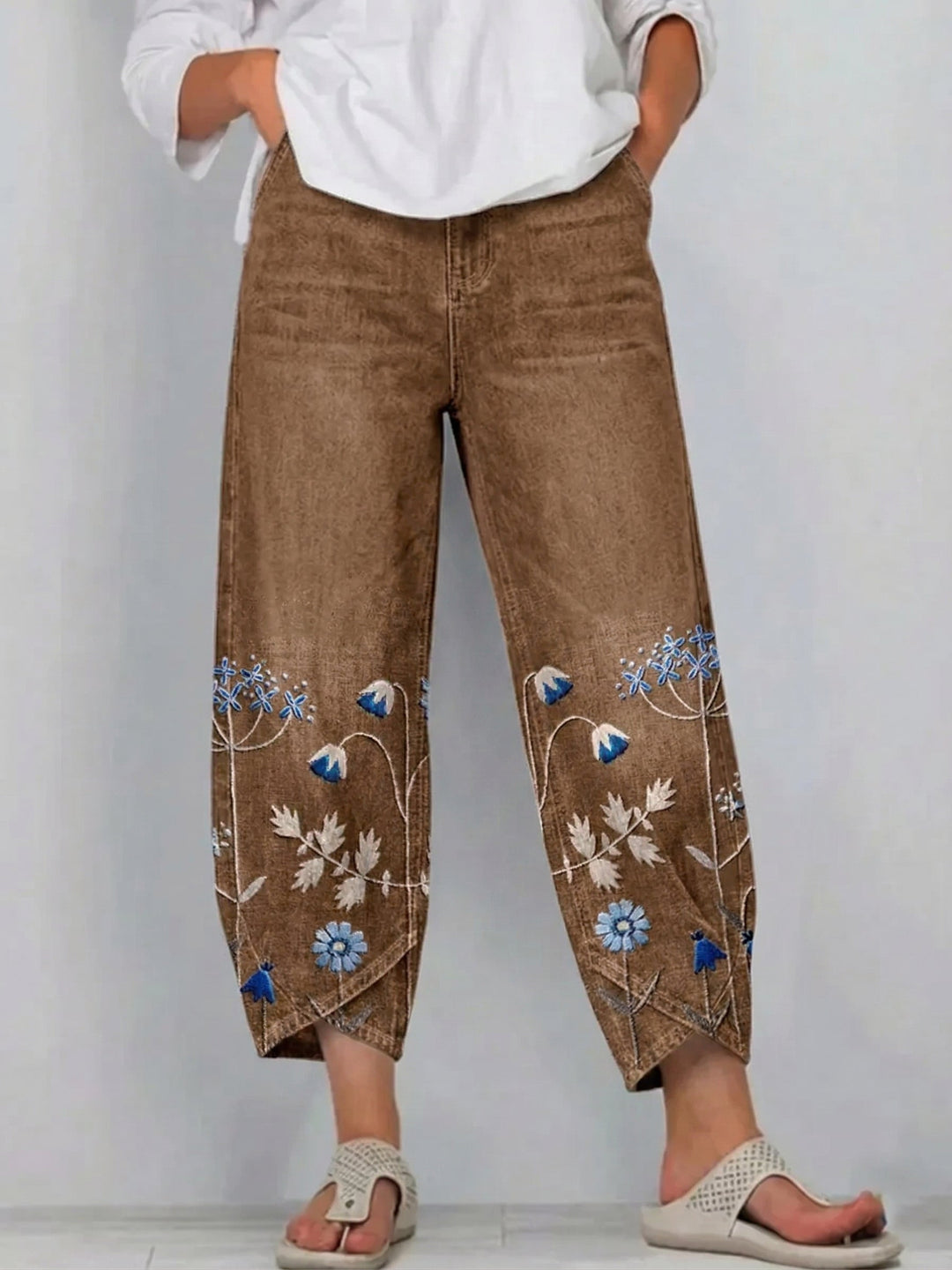 Margot | Pantalon brodé casual chic