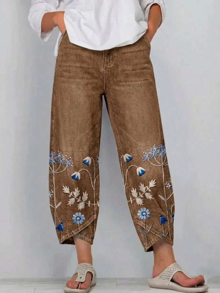 Margot | Pantalon brodé casual chic