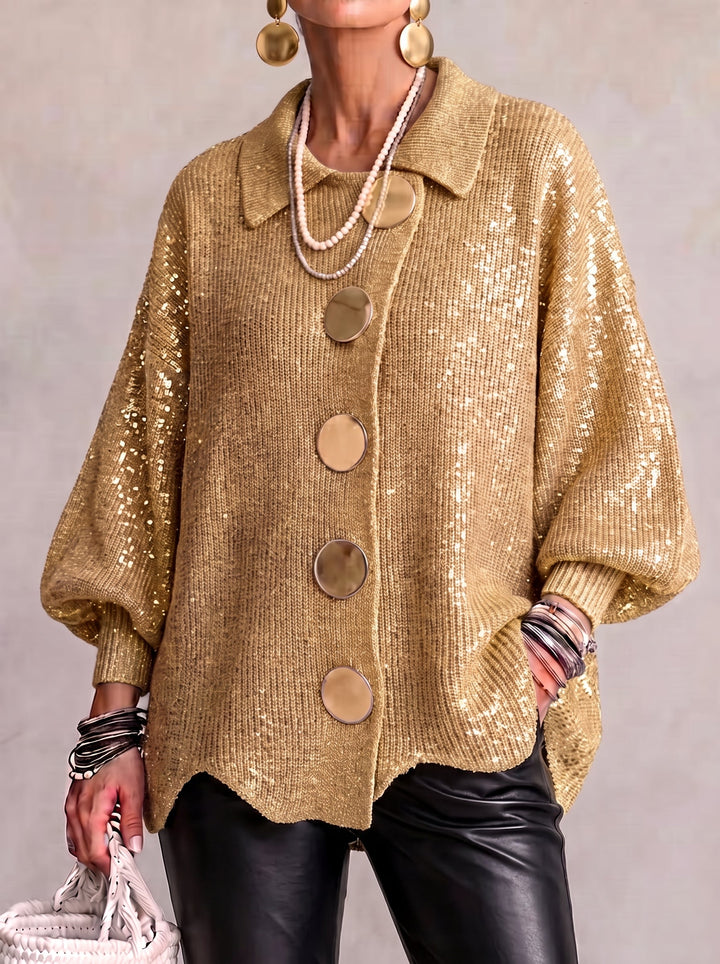 Élodie – Cardigan Oversize à Col et Boutons