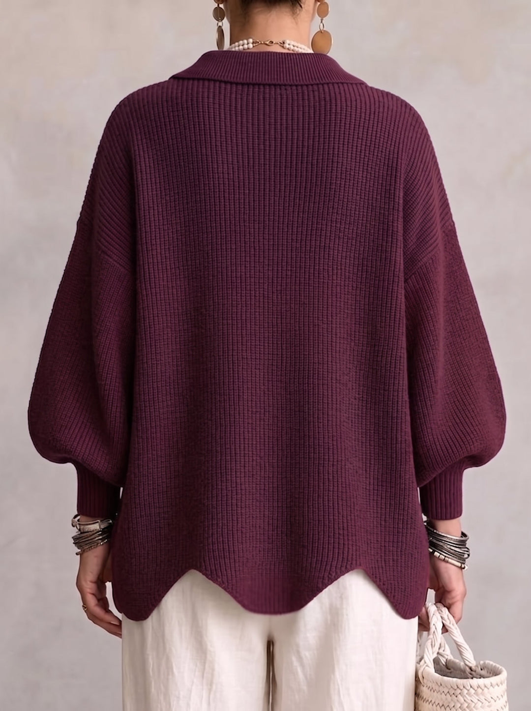 Élodie – Cardigan Oversize à Col et Boutons