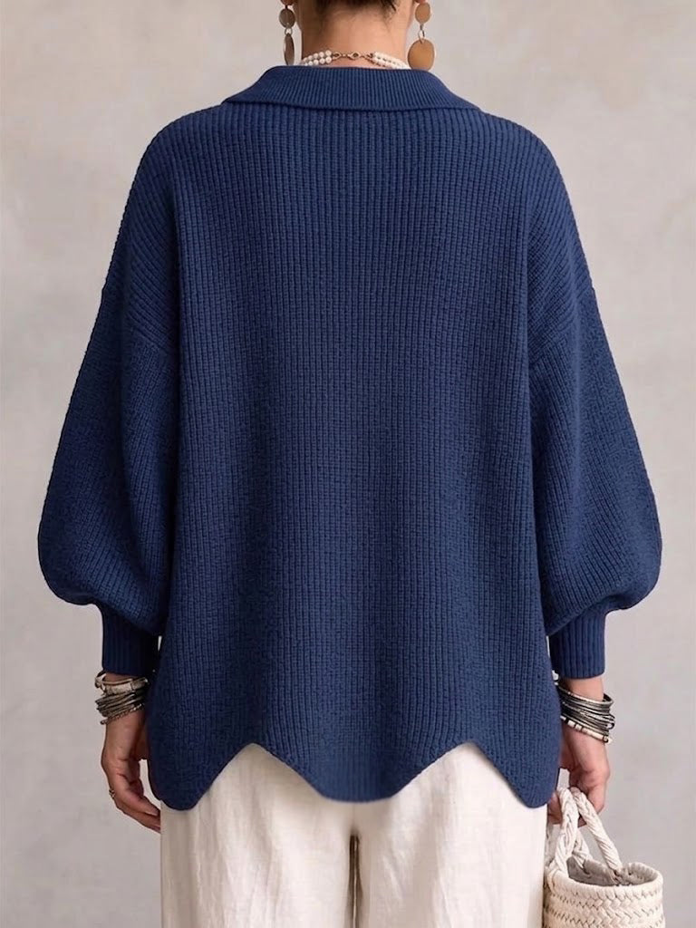 Élodie – Cardigan Oversize à Col et Boutons