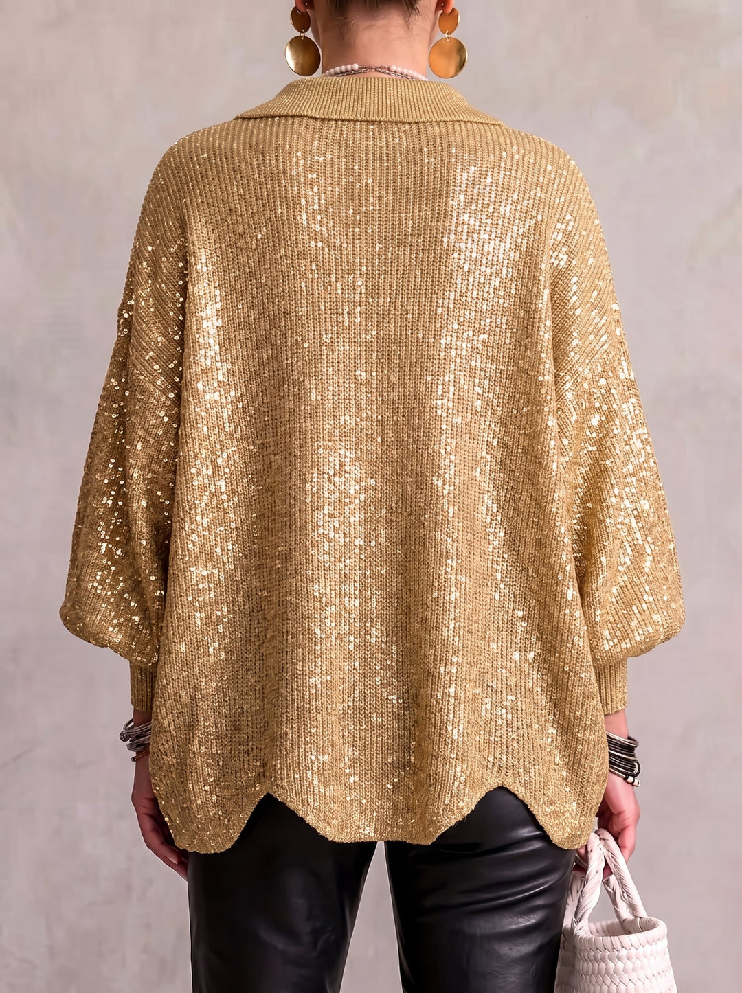 Élodie – Cardigan Oversize à Col et Boutons